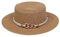 VPbao Panama Elégant Femme Chapeau Melon en Paille Anti Soleil avec Boucle Mariage Cérémonie Soirée Kaki