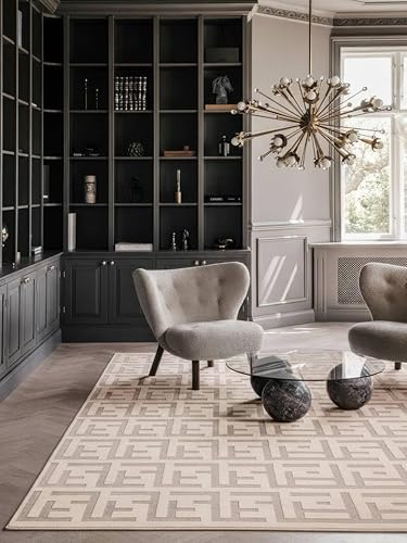 RugVista Dakari Teppich, 160 x 230 cm, Beige | Rechteckig, Niedriger Stapel, Nur chemische Reinigung, Oeko-Tex 100