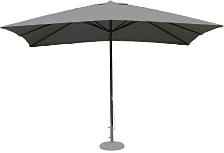 milani home - Ombrellone Da Giardino 3x3 Palo Centrale Nero Telo Grigio Per Esterno Ristorante Gelateria Bar Hotel Albergo