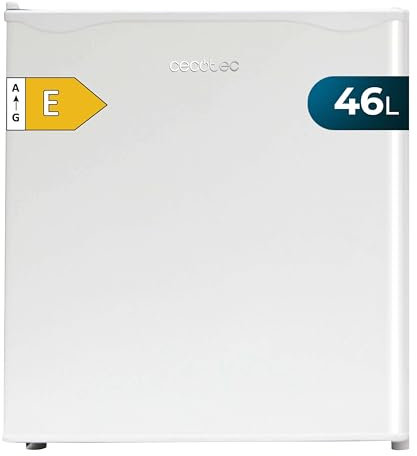 Cecotec Nevera Pequeña Frigorífico Mini Minibar 46L GrandCooler 20000 SilentCompress White E. Altura 48,7cm, 48 cm de Ancho, Bajo Consumo, Puerta Reversible, Funcionamiento Cíclico, Blanco
