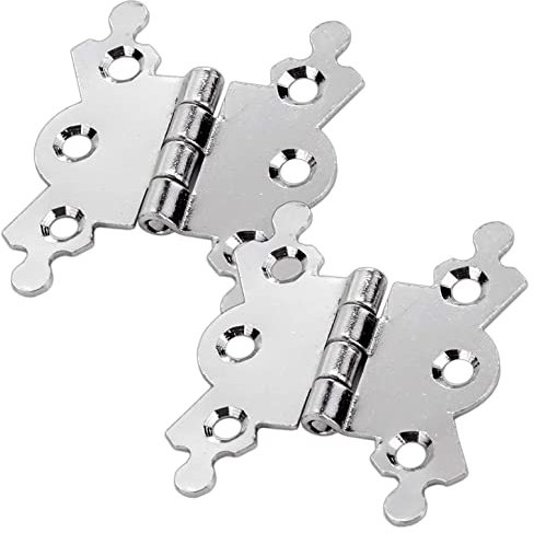 Decorative Polished Chrome Butterfly Hinges Antique Butterfly Design Fancy Cabinet Door Hinge with Matching Screw Decorative Hinges Door Furniture 40mm - Pack of 2.