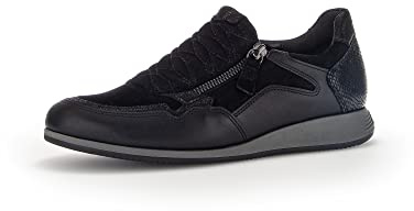 Gabor Damen Low-Top Sneaker, Frauen Halbschuhe,Wechselfußbett,Moderate Mehrweite (G),Laufschuhe,Freizeit,sportlich,schwarz,38.5 EU / 5.5 UK