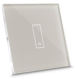 iotty E1 PLUS, interruptor inteligente para luces y puertas, compatible Google/Alexa/Siri/IFTTT, aplicaciones IOS/Android, placa táctil, vidrio retroiluminado, sensores de temperatura/brillo, beige