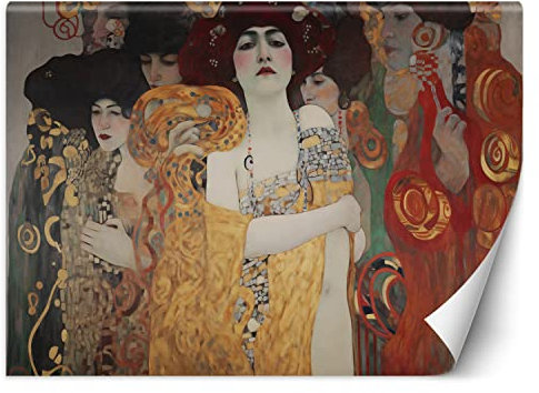 Feeby Premium Vinyl Fototapete Frauen Gustav Klimt 400x280 cm XXL Wandtapete Tapeten Wohnzimmer Schlafzimmer Jugendzimmer Büro Flur Hotel Spa Moderne Design Wand Dekoration Jugendstil Abstrakt Gold