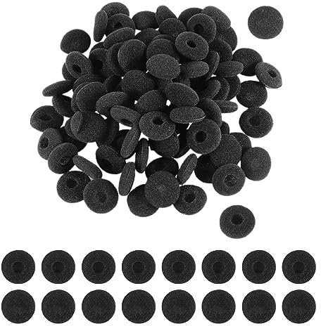 IUDWCG - 100 Pcs Schaumstoff-Ohrpolster, In-Ear-Kopfhörerabdeckung Ersatzschwamm für Kopfhörer, MP3 MP4 iPod ipod itouch ipad Kopfhörer, weiche Textur (schwarz)