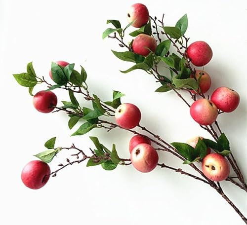forestmistry Lot de 2 branches de pommier artificielles avec 7 pommiers - Plantes artificielles pour centre de table de mariage, hôtel, décoration florale (rose)