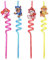 Pailles en Plastique Certifiés, 3X4 Pièces avec Design Coloré, Réutilisable, Fête D'anniversaire, Fête de Noël, Paille pour Fête de Crème Glacée