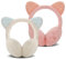 Forreen Ohrwärmer für Mädchen, 2 Stück Ohrenschützer Plüsch Süße KatzeÖhrche Einstellbar Earmuffs Weich Kältebeständig Ohrenwärmer für Außenbereich, Warm, Winter