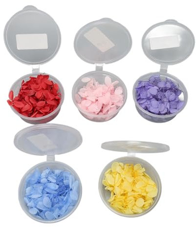 Fiori Essiccati Pressati, Petali di Ortensia in 5 Colori per la Creazione di Gioielli di Collane, Accessori Artigianali Fai-da-te con Uso Multiuso