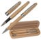 Holz Schreibset / aus Ahorn / mit Kugelschreiber + Rollerball