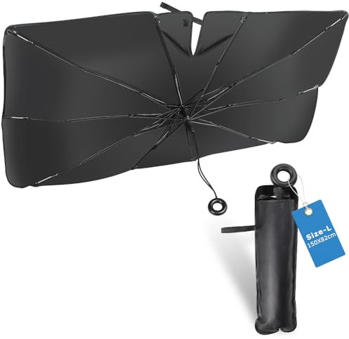 Parasol para Parabrisas de Coche 150 cm x 82 cm, 2024 Nuevo Parasol para Auto Parabrisas- protección UV, Parasoles Cubierta de Parabrisas Parasol Plegable, para la mayoría de los Coches
