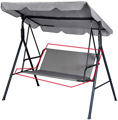 Replacement Garden Swing Seat Cover, Durable 600D Oxford Fabric Garden Swing Chair Cover Outdoor, Fit for 2 and 3 Seater Swing Chair (Grey, 120 * 47 * 47cm)