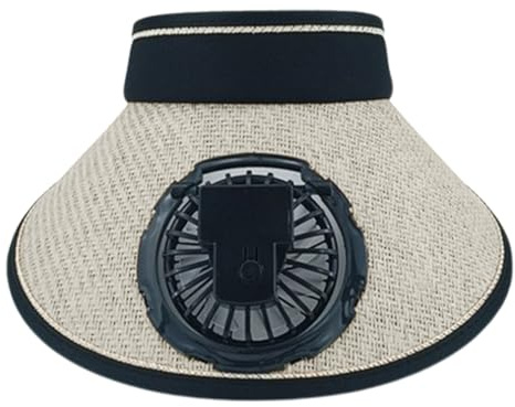 Hat Fan, Beach Hat with USB Rechargeable Fan, Sun Visor Hats with Fan-Large Area Sun Protection, Hat with Fan