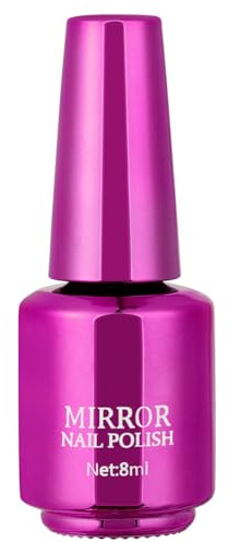NAOLVE Metallic Spiegeleffekt Nagellack - Magic Semi-Mirror Effekt Langlebiger Chrom Nail Polish - Bunte Glänzende Metall Nail Art, 08