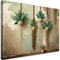 Feeby Wandbilder - Bilder Schlafzimmer - Boho Aufhängen Pflanzen Beige - 60x40 1tlg - Wohnzimmer Bild Groß - Wohnungs - Foto Geschenk - Leinwand Wall Art - Wand Deko