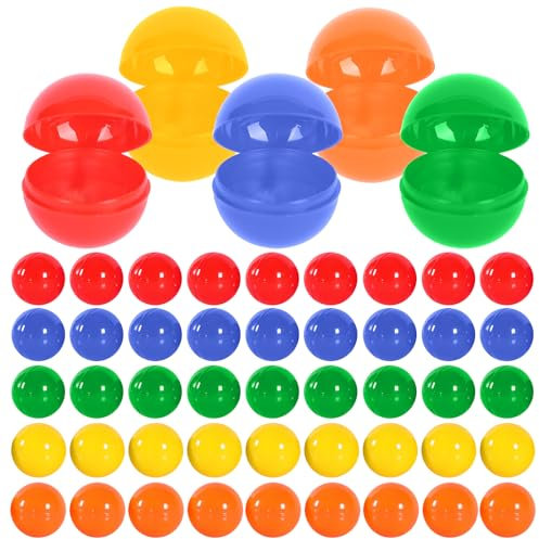 ATMWM 50 Stück Lotterie Kugeln,BäLle für Partys,LottobäLle,Loskugeln,3cm,BefüLlbare Kugeln Ornament Ohne Zahl,BefüLlen Bunt Bingo Kugeln,Dekorative Ball-Requisiten für Familienspiele, Partyspiele