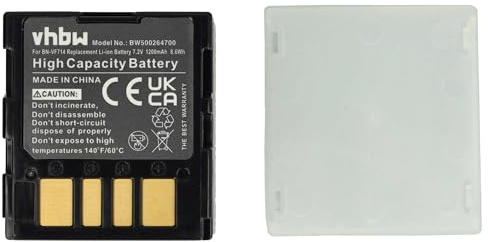 vhbw Battery Replacement for JVC BN-VF707U, BN-VF714U, BN-VF714, BN-VF733, BN-VF707 for Videocamera (1200mAh, 7.2 V, Li-Ion)