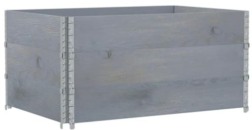 vidaXL Jardinière 120 x 80 cm en Pin Massif Gris - Pot de Fleurs Extérieur - Pliable - Jardinière d'Extérieur