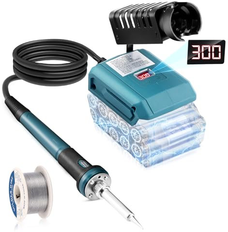 Wireless 20V Lithium-Ionen LöTkolben Akku, Schnelle Heizung, 300-510° C (572-950 ℉) LöTkolben Set, HaushaltsgeräTeparatur, Tragbarer Einstellbarer LöTkolben Satz Passend FüR Heimwerker