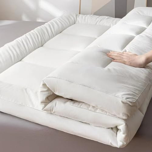 LIANTIAN Matratzenauflage für Queensize-Betten, extra weicher Pillowtop-Schutz mit elastischen Bändern, Macht Feste Matratzen weicher(A,90 * 200 * 4cm)
