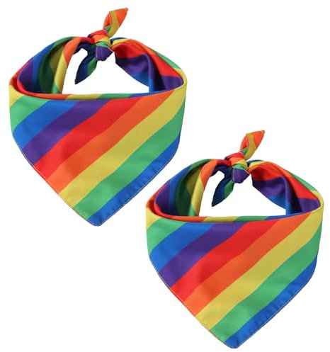 2 Stück Pride Outfit,Pride Accessoires,Bandana Damen,Gay Rainbow Haarschmuck,Halstuch Haarbänder,Christopher Street Day Festival A Regenbogen Accessoires,für Lgbtq Bandana Baumwolle Rainbow Friends