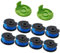 DEMULAX Bobines de Rechange for Coupe-Bordures à Fil Simple Greenworks 21302, 21332 et 21342 (20 V, 24 V, 40 V, 0,065 po) (8 bobines + 2 Capuchons) Bobine de Tondeuse à Gazon