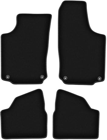 Wielganizator Velours Fußmatten passend für Opel Corsa C (2000-2006) | Qualität: Basic - Genaue Passform, rutschfeste Untregrund 4-teilig - Schwarz