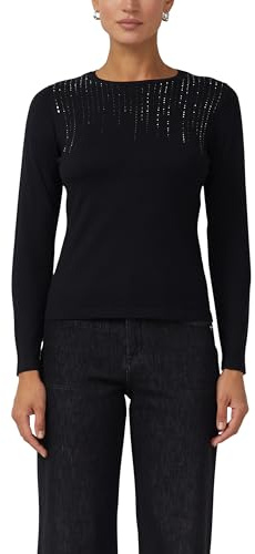 s.Oliver Feinstrick-Pullover im Slim Fit mit Schmucksteinen