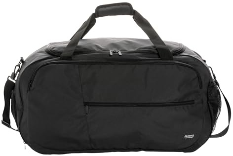 Swiss Peak Aware RPET 50L Duffle Bag (31cm x 61cm x 27cm) (Black)