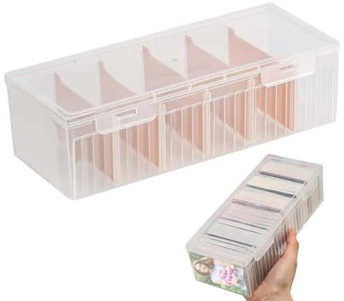 LdawyDE Karteikarten Box, Karteikasten Din A8 mit Abnehmbaren Trennbretter, 24 x 10 x 7 cm Karteikartenbox A8 mit Deckel für bis zu 600 Karten für Lernkarten, Visitenkarten, Notizen Karten (Orange)