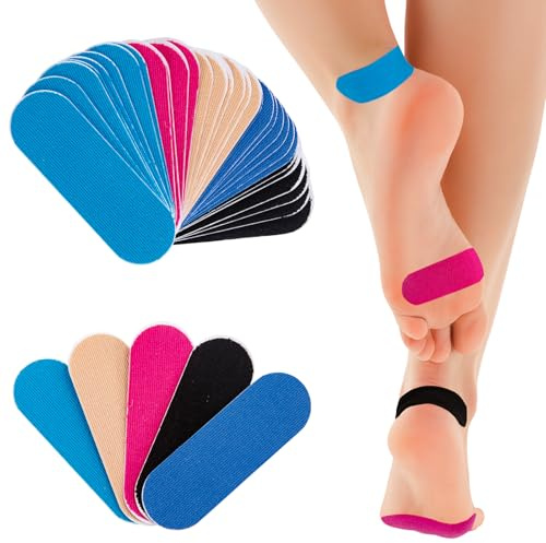 50 Stück Precut Blasenpflaster Zehen, Ferse, Fußrücken und Finger | Elastisches Sporttape, Kinesiotapes Vorgeschnitten, Blasenpflaster Set für Wanderer zur Blasenprävention
