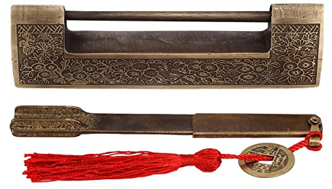 Chinesische Antiquitätenschloss Retro -Abstand 9 cm klassisches Muster Messing Vorhängeschloss Schloss Geschenkboxen Schränke