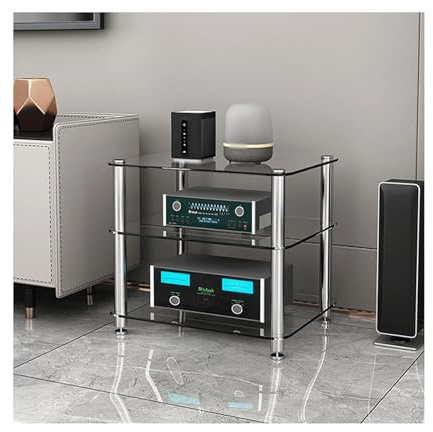 Support multimédia AV en Verre trempé, étagère d'amplificateur HiFi Multicouche, étagère Audio-vidéo, Meuble stéréo Moderne, étagère de Console de récepteur pour la Maison