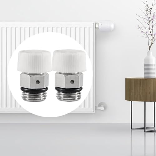 2 Stück Automatische Heizkörperentlüftungsventile für Heizsysteme Lüftungsventile zur effektiven Entfernung von Luft für Heizkörper und Verbesserung der Heizeffizienz (Kupfer 1/4)
