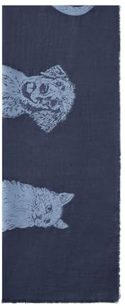 CODELLO CodelloJaquard Schal Mix Cat and Dog Farbe blau
