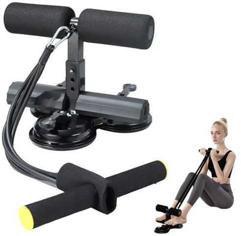 CMLLING Black Sit Up Bar for Home Workouts - Abs Exercise Equipment with Foot Holder & Suction Cup Anchor