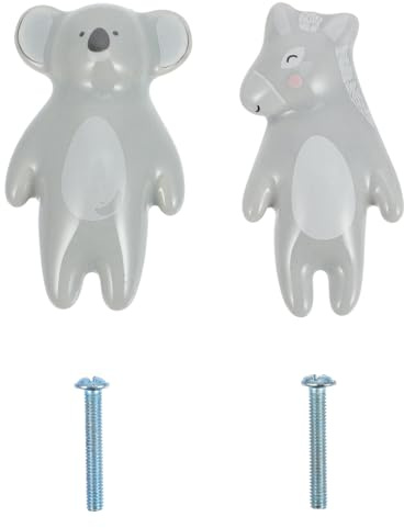 JECOMPRIS 2 Stück Keramik Schrankknöpfe im Cartoon Ebene Design Einfache Montage Glatte Oberfläche für Küchenschränke und Schubladen im Kinderzimmer