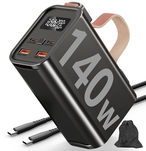 50000mAh 140W Power Bank USB C PD3.1 QC4.0 Schnelles Aufladen | Große Kapazität Externer Handyakku mit LED Display,4 Ports Tragbares Ladegerät für Tablet Camping Phones