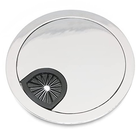 PRIOstahl® Kabeldurchlass Kabeldurchführung Kabelauslass Metall / Ø68mm Chrom/Gummidichtung