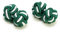 1 Paar Manschettenknöpfe Seidenknoten Knoten Knötchen Grün-Weiß hochwertig Stoffknoten Cufflinks Gentleman Umschlagmanschette Manschette dehnbar London Style (1)