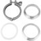 2Pcs Stainless Steel 76MM/3 Inch Pipe OD Sanitary Weld Ferrule +3 Inch Tri Clamp + PTFE Gasket Union Set Homebrew