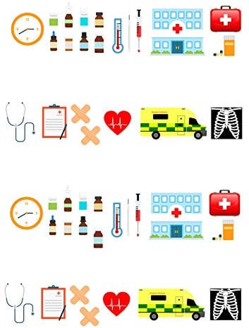 44 Stand Up Hospital Medical Doctor Nurse Medicine Ambulance Themed Edible Wafer paper Cake Toppers Decorations