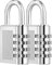 ZHEGE 4 Digit Combination Padlocks for Gym Lockers, School Lockers, Outdoor Combination Lock for Fence Gate, Shed Door, etc (2 Pack, Silver)…