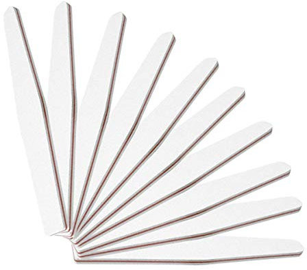 25 limas de uñas de diamante, grano 180/240, calidad prémium, juego de limas para uñas de gel, color blanco