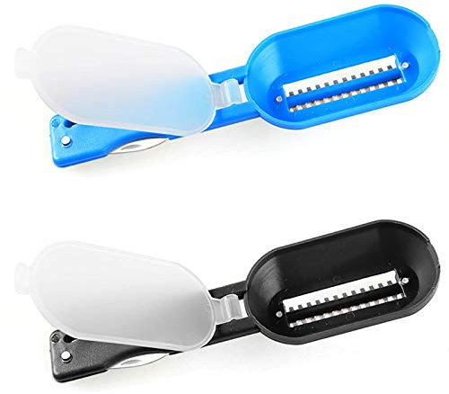 DMFSHI Squamapesce, 2 PCS Bilance Pulite per Pesci, Strumento 2 in 1 per la Pulizia Della Bilancia in Plastica e Acciaio Inossidabile con il Coltello per Uccidere il Pesce(Blu, Nero)