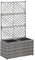 Tidyard Hochbeet mit Rankgitter 2 Töpfe Blumenkasten Pflanzkasten Blumenkübel Gartenspalier Rankkasten Rankgitter Rankhilfe 58×30×107cm Poly Rattan Grau