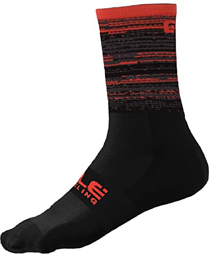 Ale Calze Uomo Ciclismo Scanner H16 Cm (L, NERO-ARANCIO FLUO)