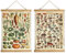 XIAOAIKA Set von 2 Vintage-Wandkunstwerken: Botanische Gemüse- und Pilzillustrationen mit Holzrahmen - Dekorative Poster fürs Zuhause (40 x 58 cm)