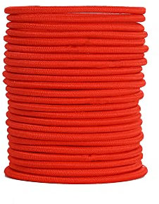 12 PCS Elastic Hair Bands, 3mm Elastic Hair Ties Ponytail Holders, Bulk Hair Ties No Metal Gentle Elastics for Women Men Girls Kids (Red)