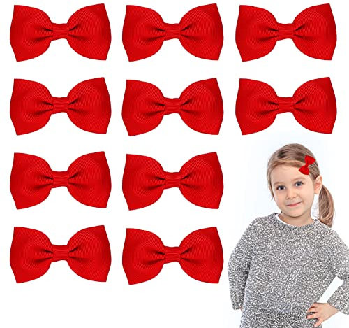 Sibba 10 fermagli per capelli con fiocco a coccodrillo, fermagli per coda di cavallo, cheerleader, feste di Natale, accessori per lo styling per donne (rosso)